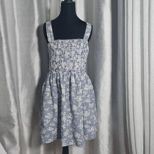 American Eagle  Navy and White Checkered Mini Dress